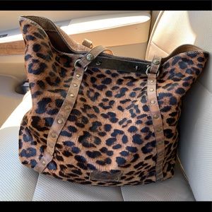 Patricia Nash leopard cheetah hair large tote.